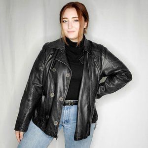 george faux leather jacket